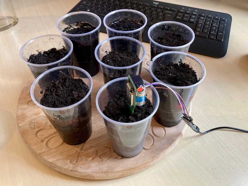 Soil moisture sensor testing